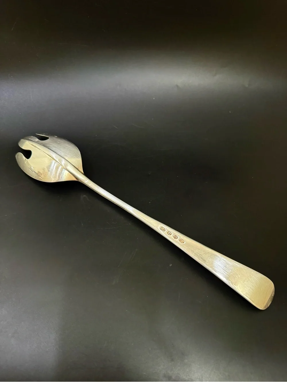 Vintage GERITY Georgian Silverplate 13” Salad Serving Fork